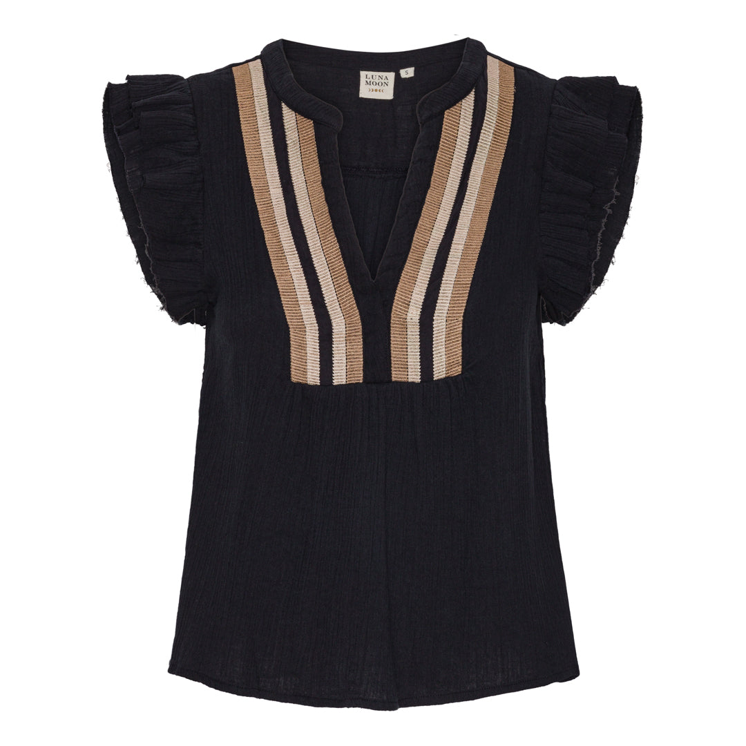 Luna Moon Amalfi Top Top Black