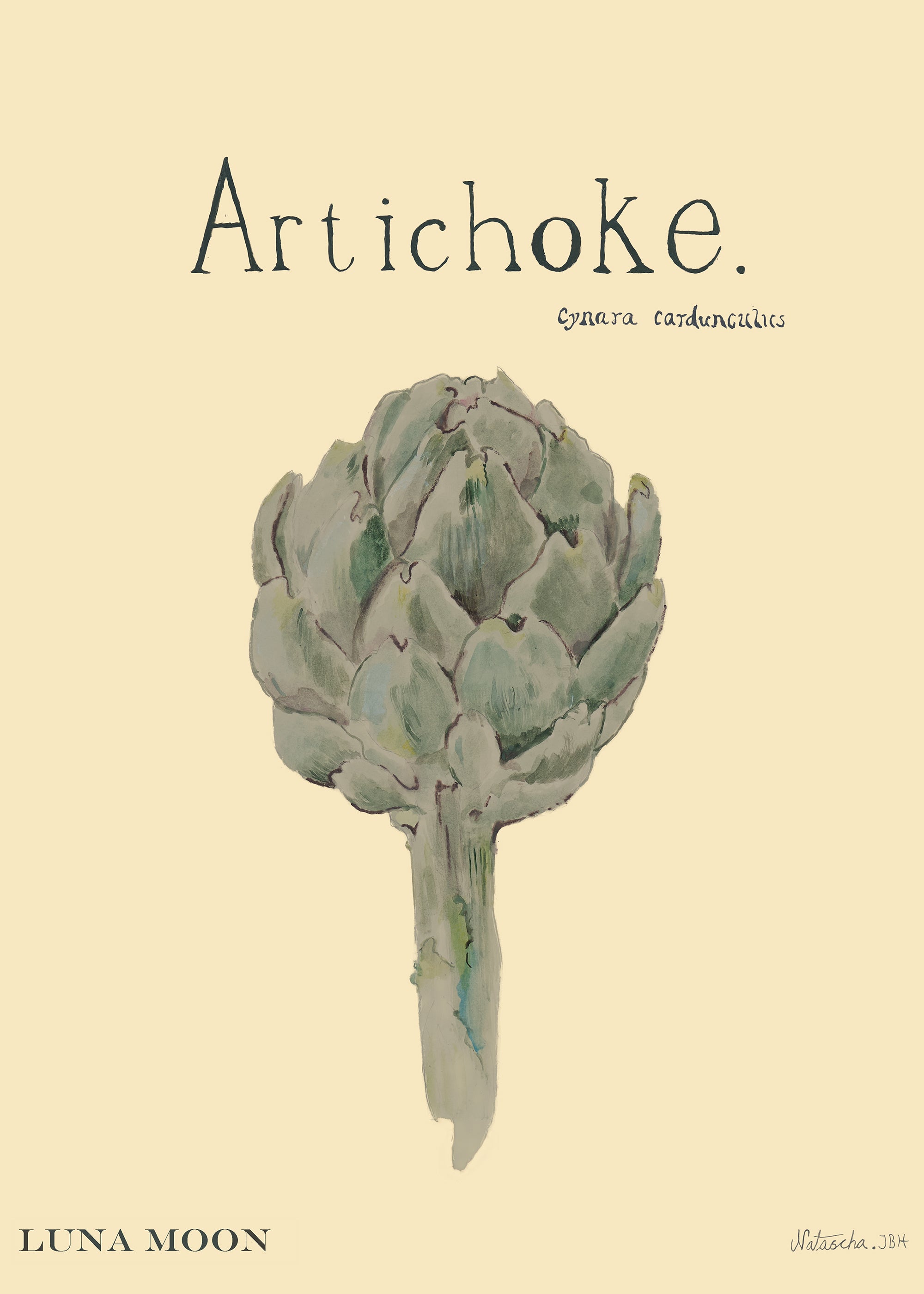 Luna Moon Artichoke Poster Accessory Pastel Yellow