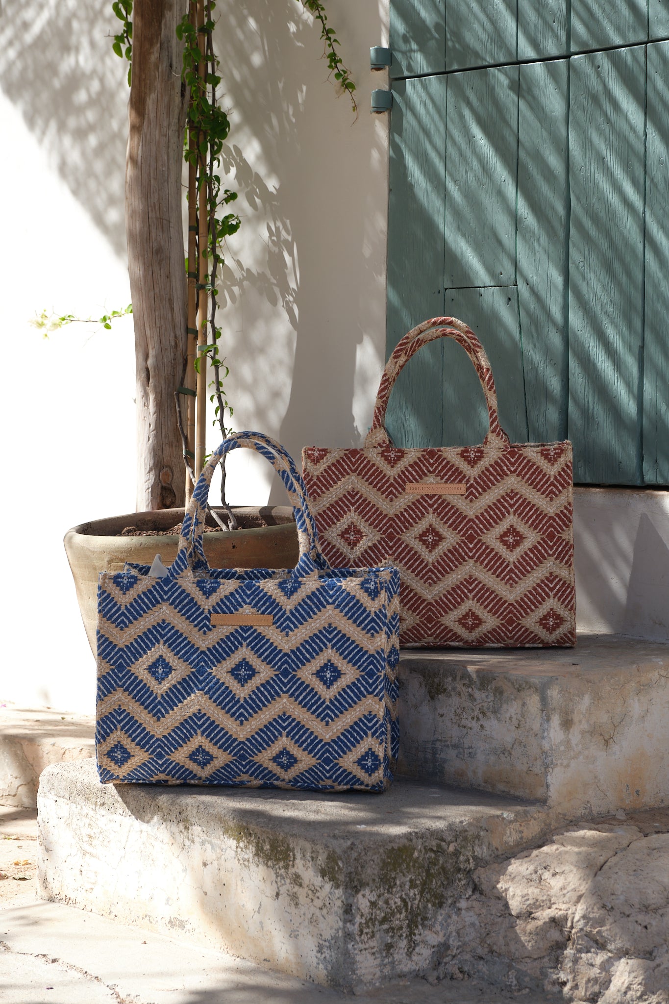 Luna Moon Big Tote - La Rambla Tote bag Greek blue