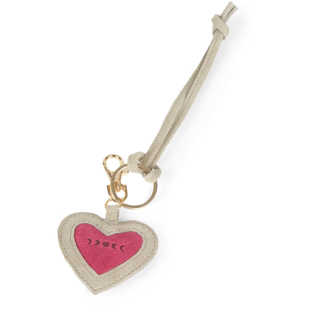 Luna Moon Charm - Double Heart Bag Charm Sand