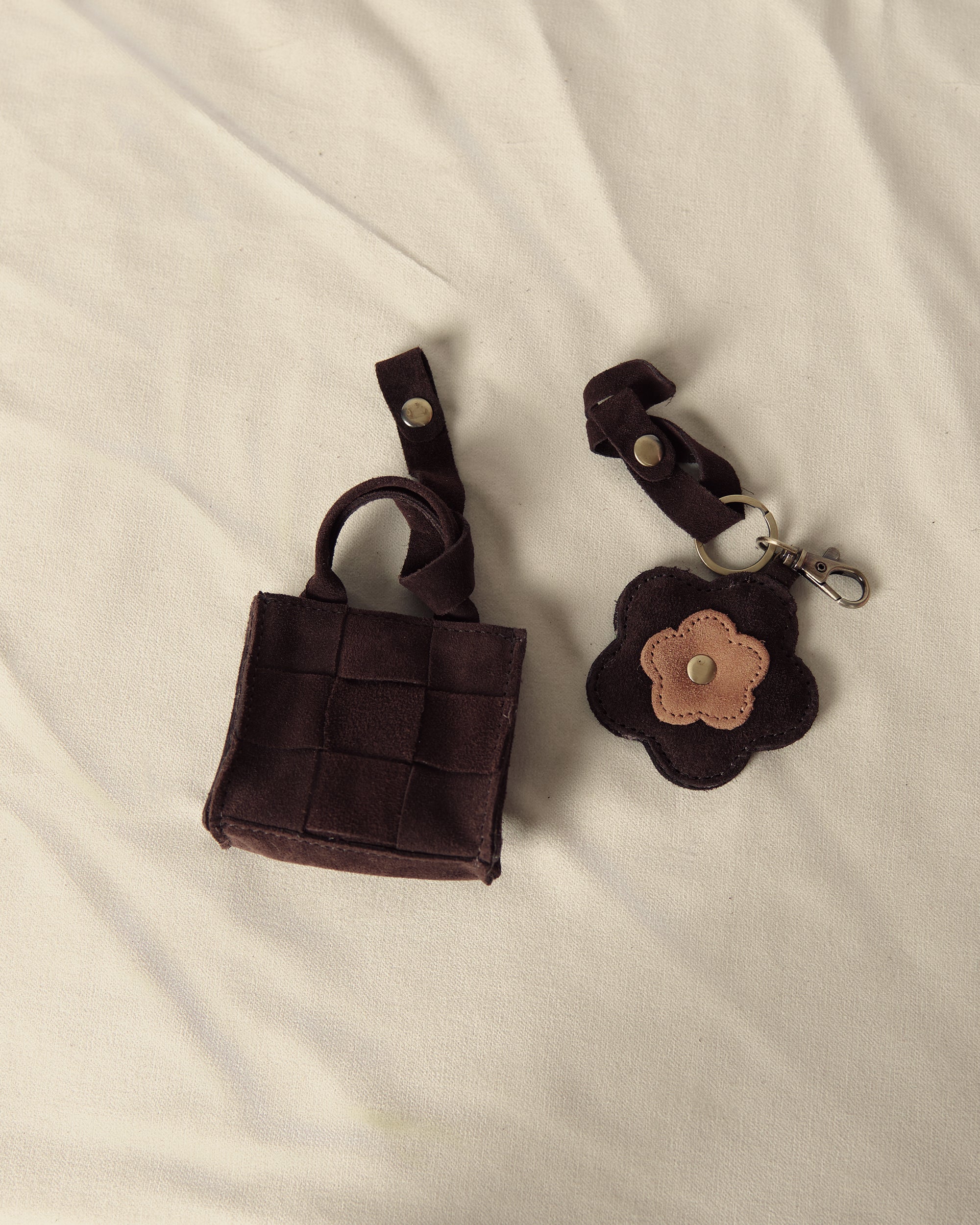 Luna Moon Charm - Portobello Bag Charm Chocolate Brown/Camel