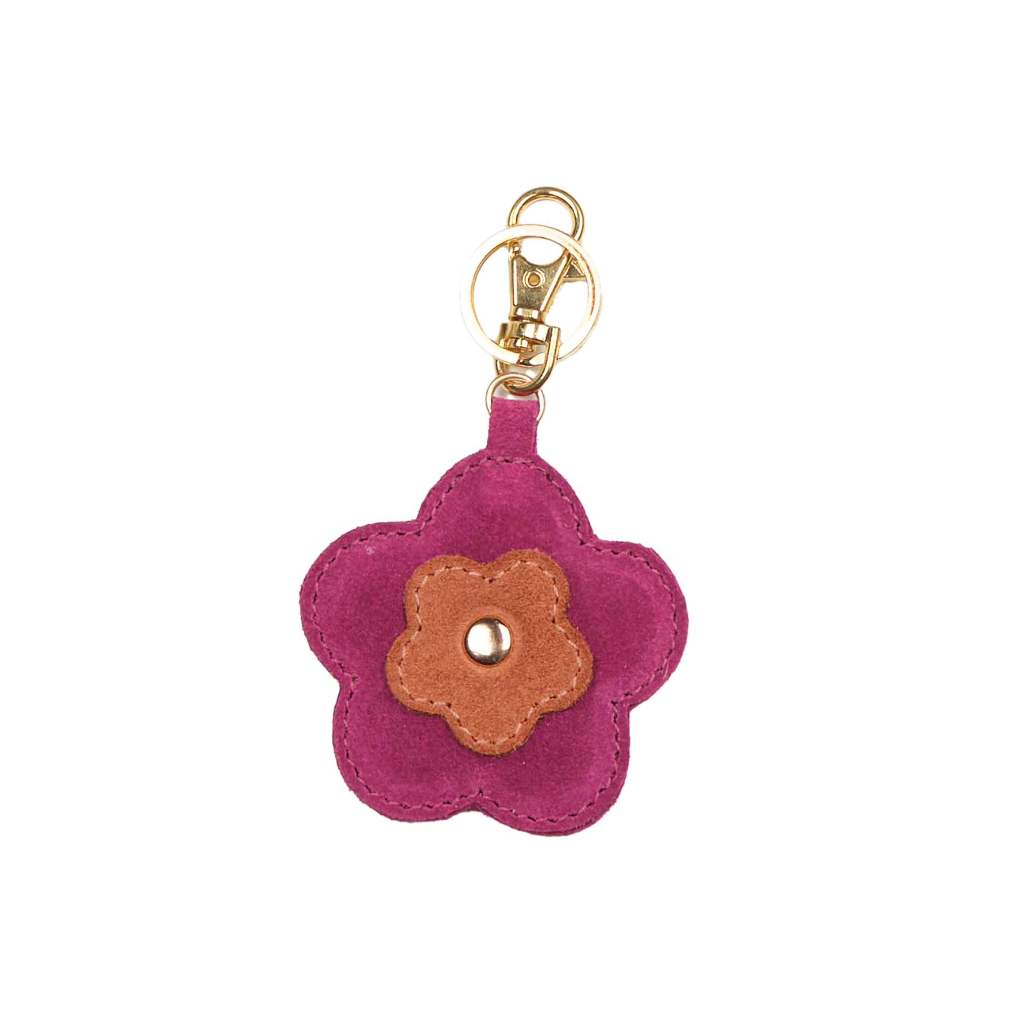 Luna Moon Charm - Portobello Bag Charm Pink Sangria/Camel