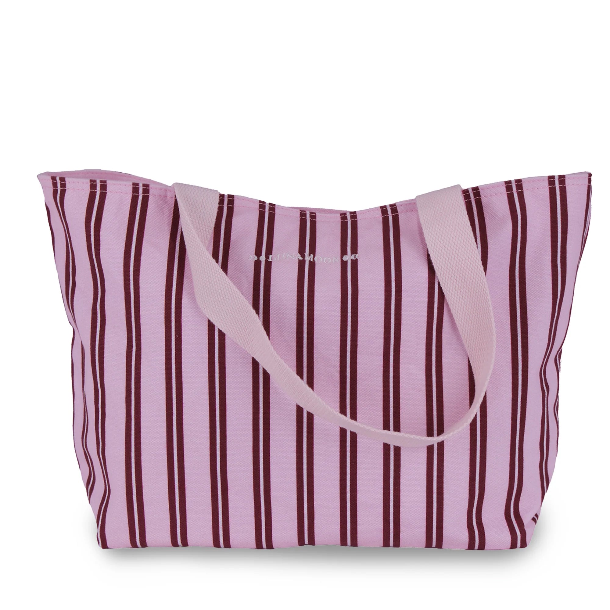 Luna Moon Medium Shoulder Bag - Sandra Stripes Shopper Light Pink