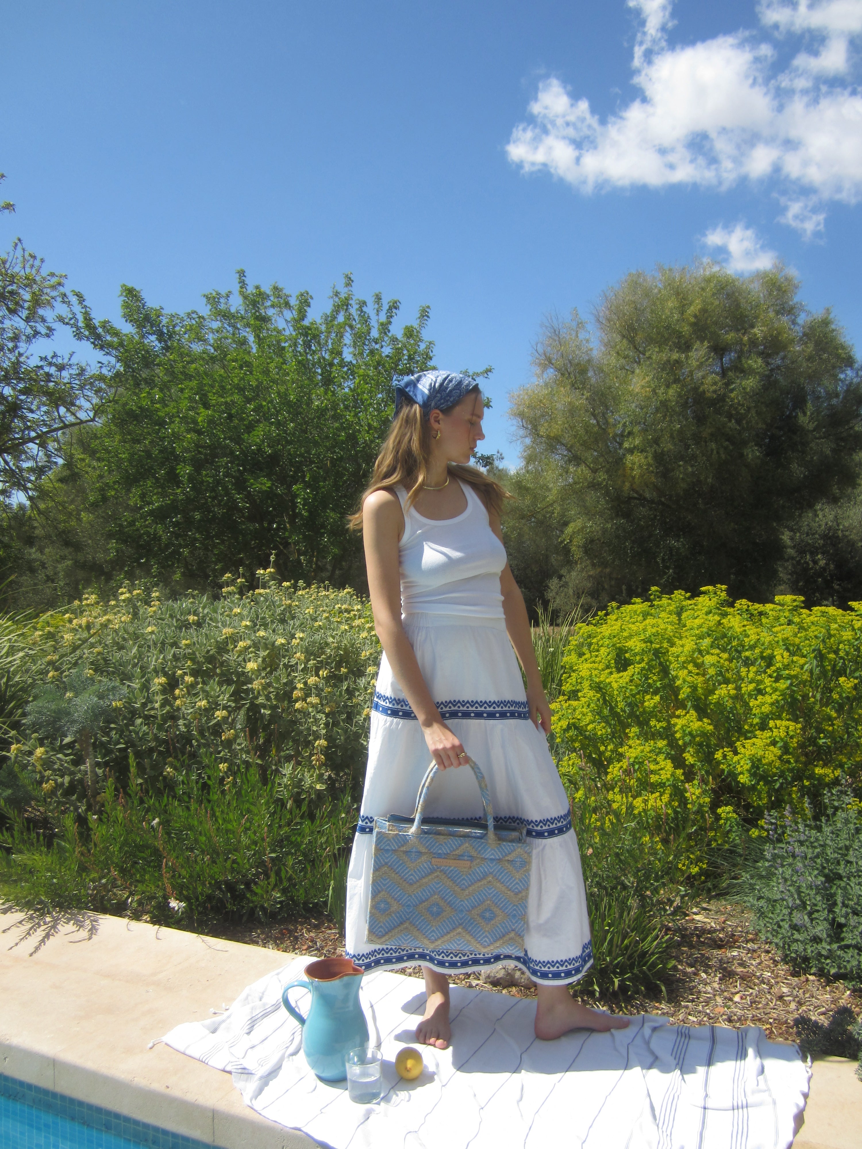 Luna Moon Mid Tote - La Rambla Tote bag Aquamarine