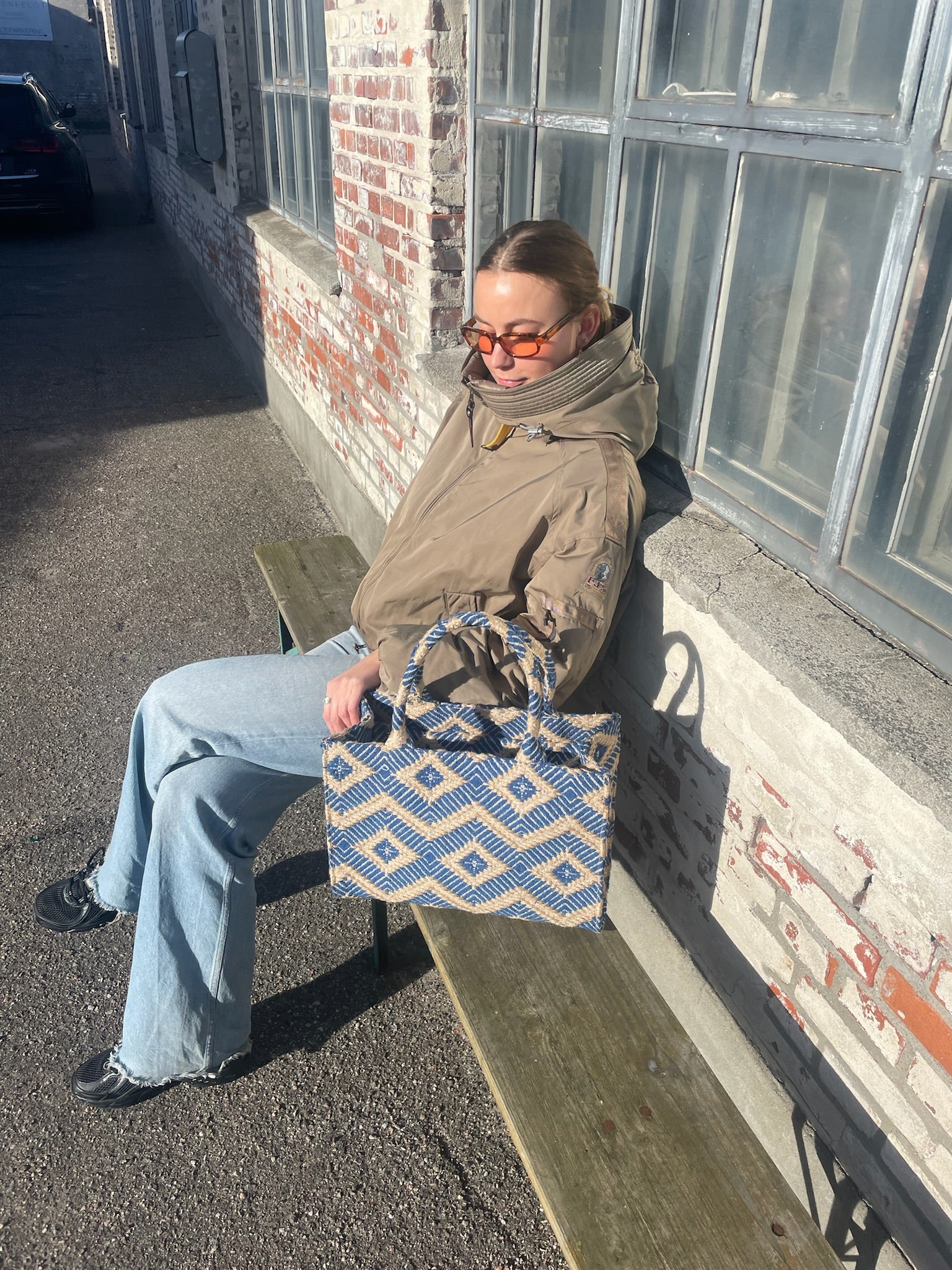 Luna Moon Mid Tote - La Rambla Tote bag Greek blue