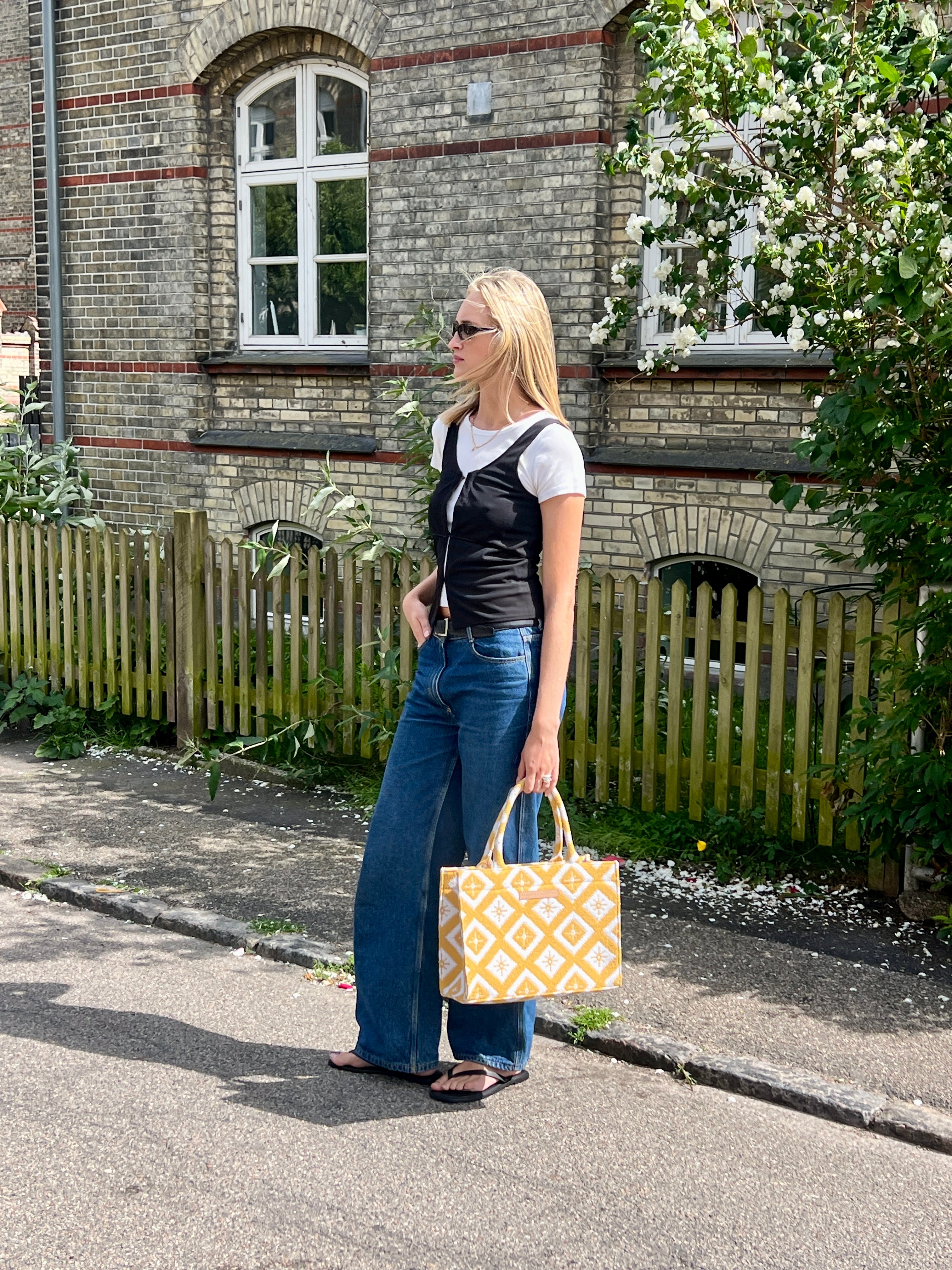 Luna Moon Mid Tote - Rue Rivoli Tote bag Ochre yellow