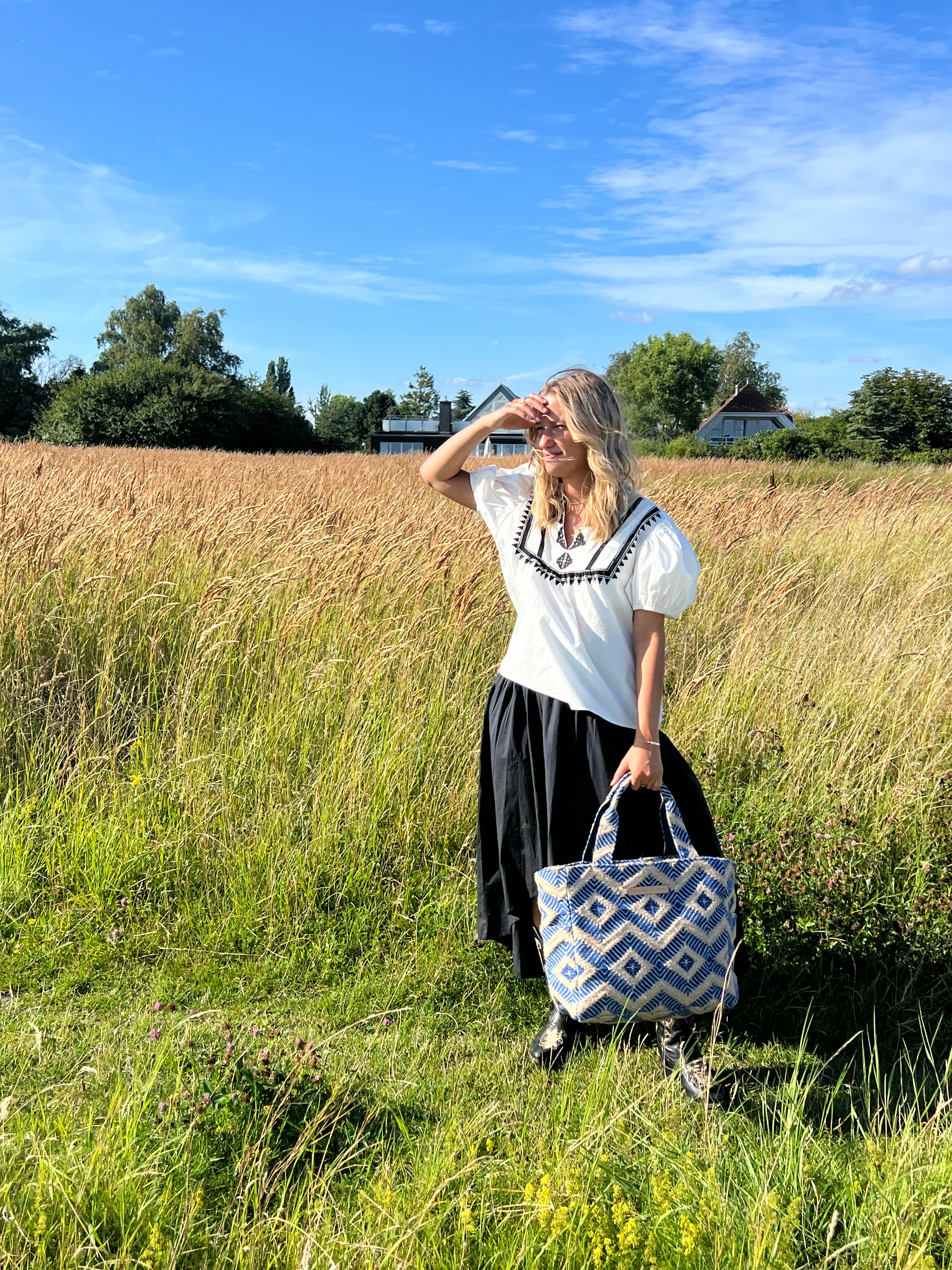 Luna Moon Middy shopper - La Rambla Shopper Greek blue