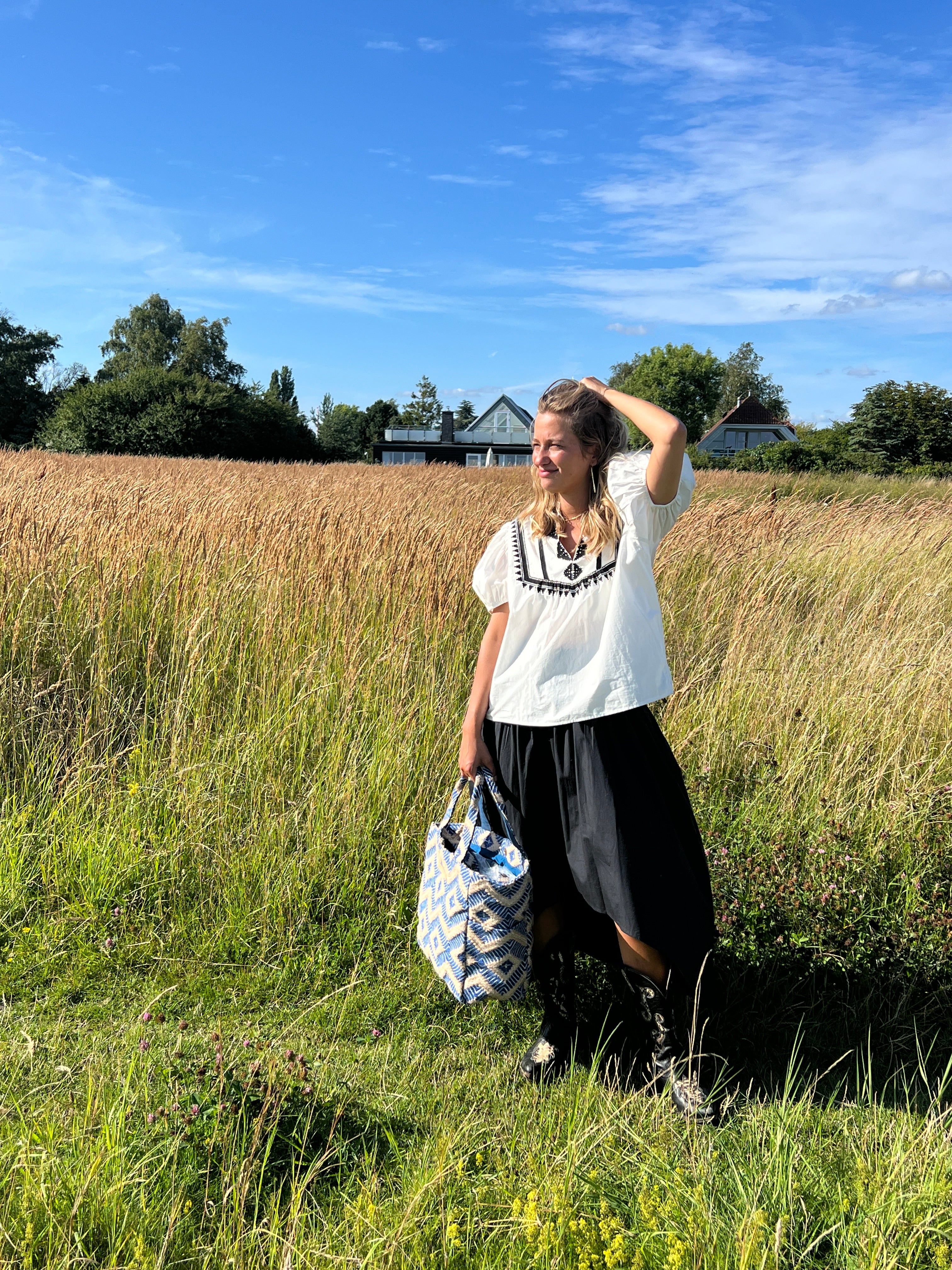 Luna Moon Middy shopper - La Rambla Shopper Greek blue