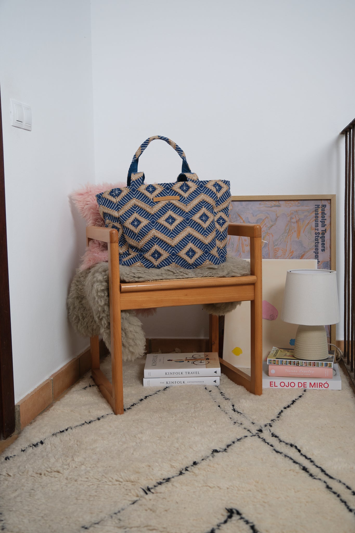 Luna Moon Middy shopper - La Rambla Shopper Greek blue