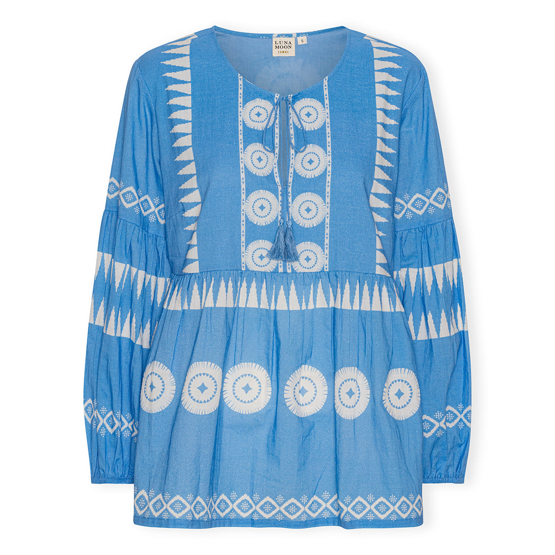 Luna Moon Palma - Top Blouse Aquamarine