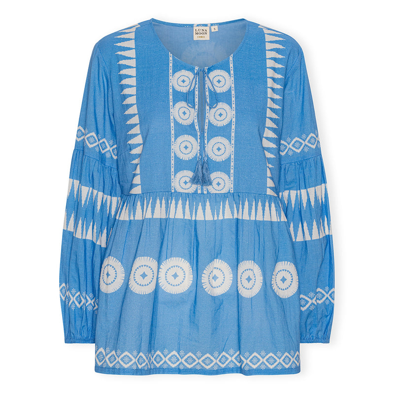 Luna Moon Palma - Top Blouse Aquamarine
