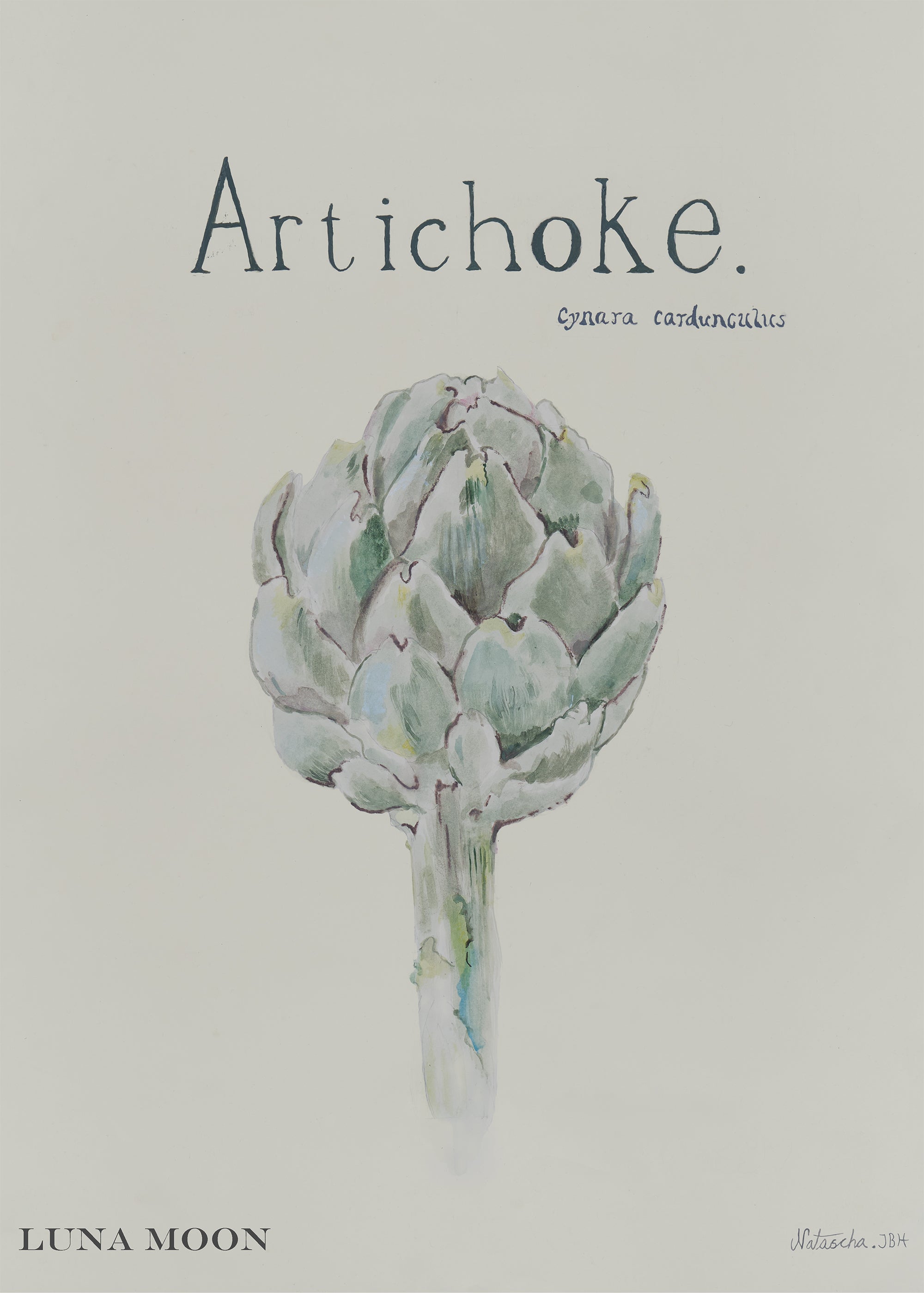 Luna Moon Artichoke Poster Accessory Light Grey
