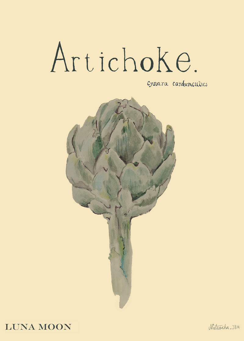 Luna Moon Artichoke Poster Accessory Pastel Yellow