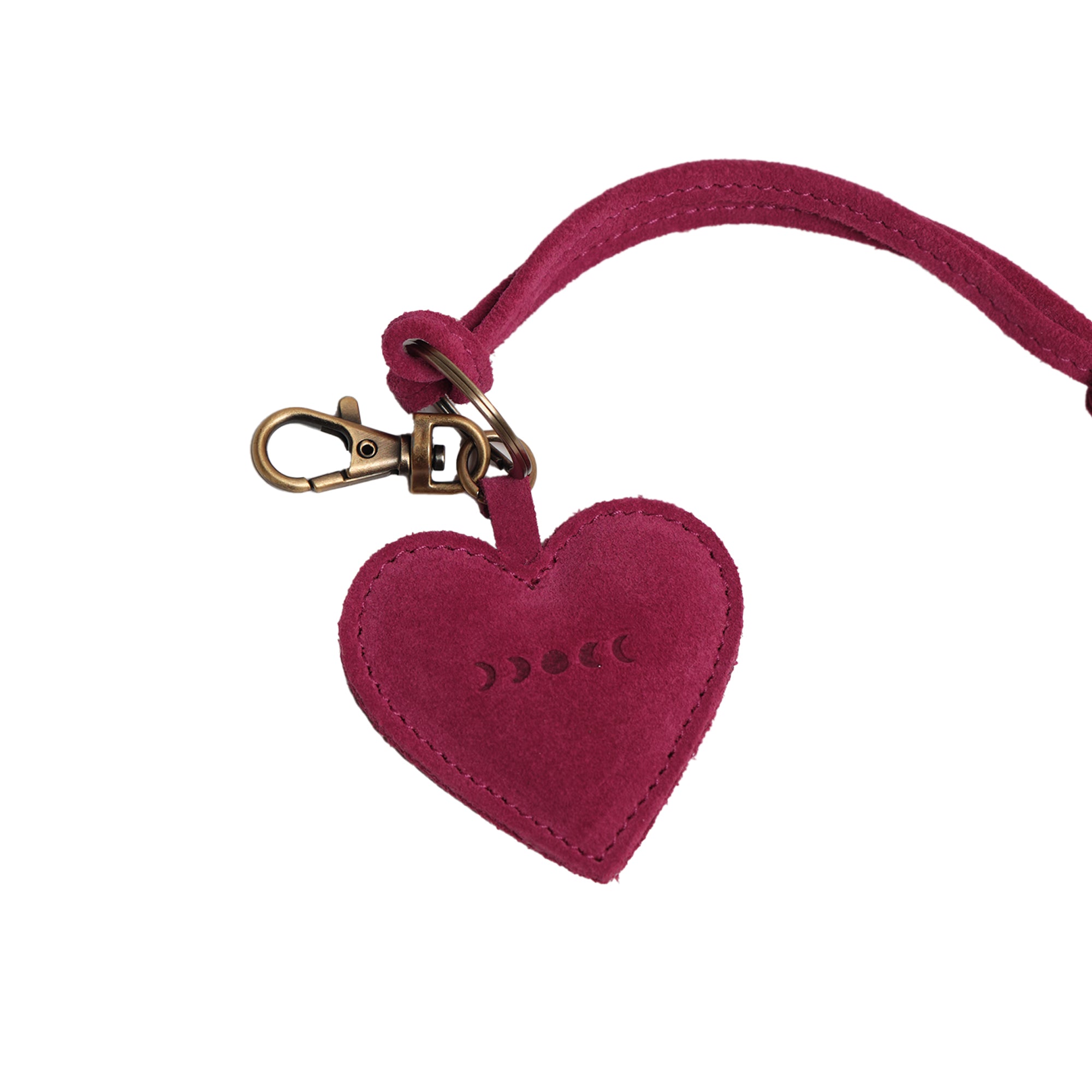 Luna Moon Charm - Lunas Heart Bag Charm Pink Sangria