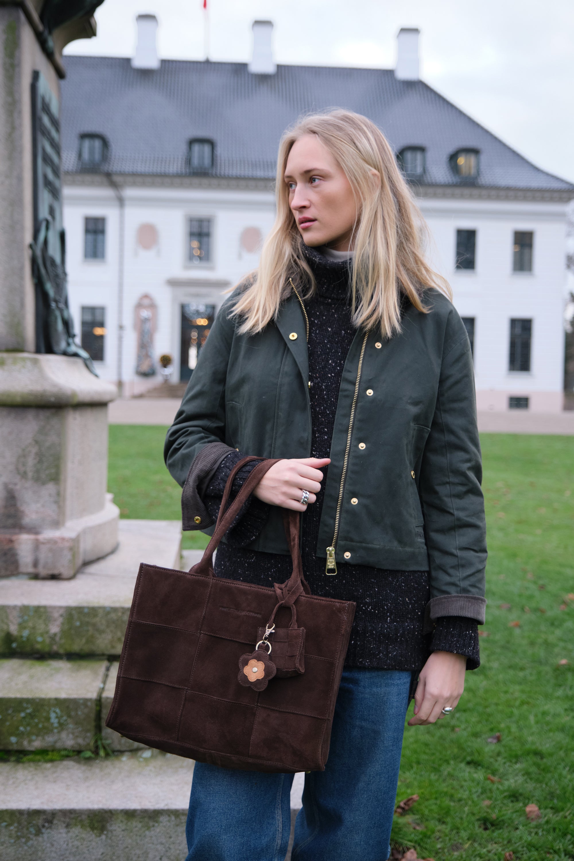 Luna Moon Charm - Portobello Bag Charm Chocolate Brown/Camel