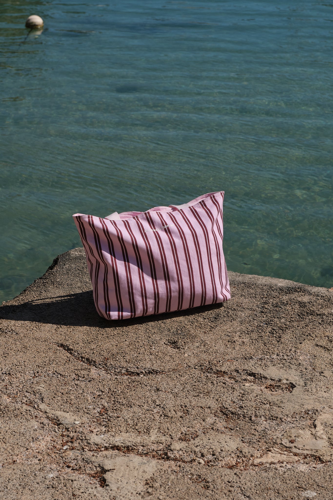 Luna Moon Medium Shoulder Bag - Sandra Stripes Bag Light Pink