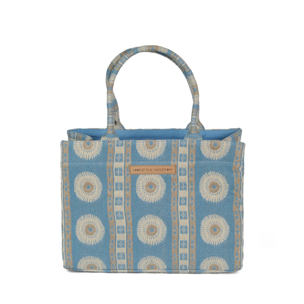 ★SUNNEI★ Costa Tote Bag Ocher Aqua MACCXBAG0367278 MACCXBA Mid Tote - Palma - Aquamarine