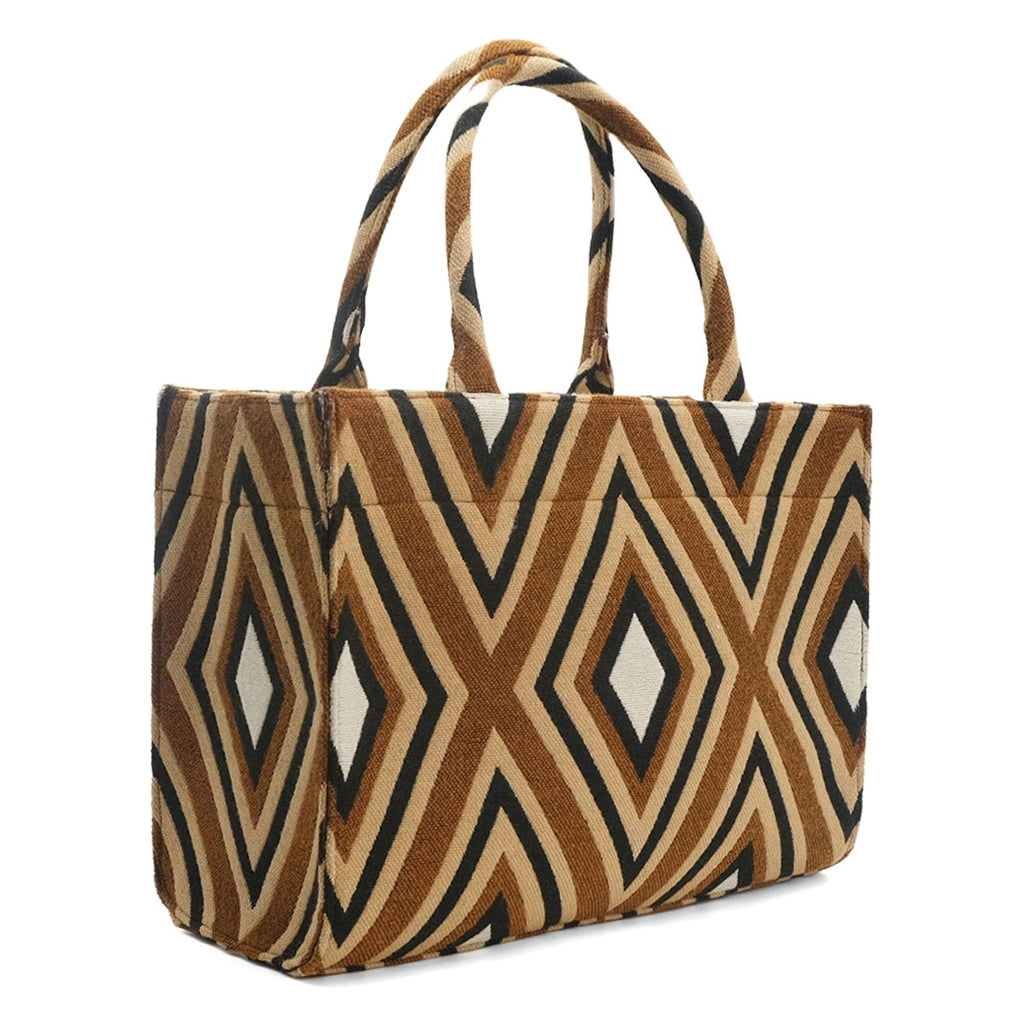 Luna Moon Mid Tote - Rua Augusta Bag Caramel - camel - black