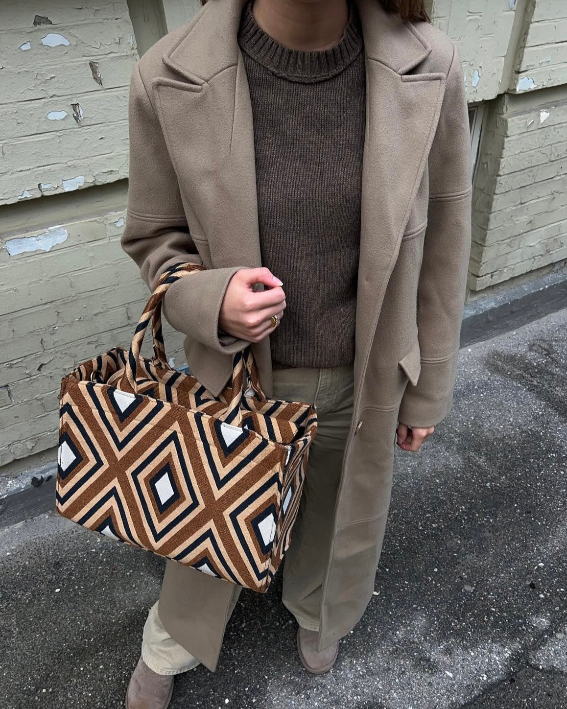 Luna Moon Mid Tote - Rua Augusta Tote bag Caramel - camel - black