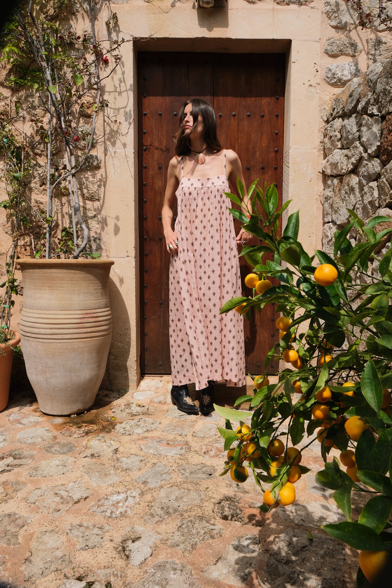 Luna Moon Pampelonne Slip Dress Dress Sandstone