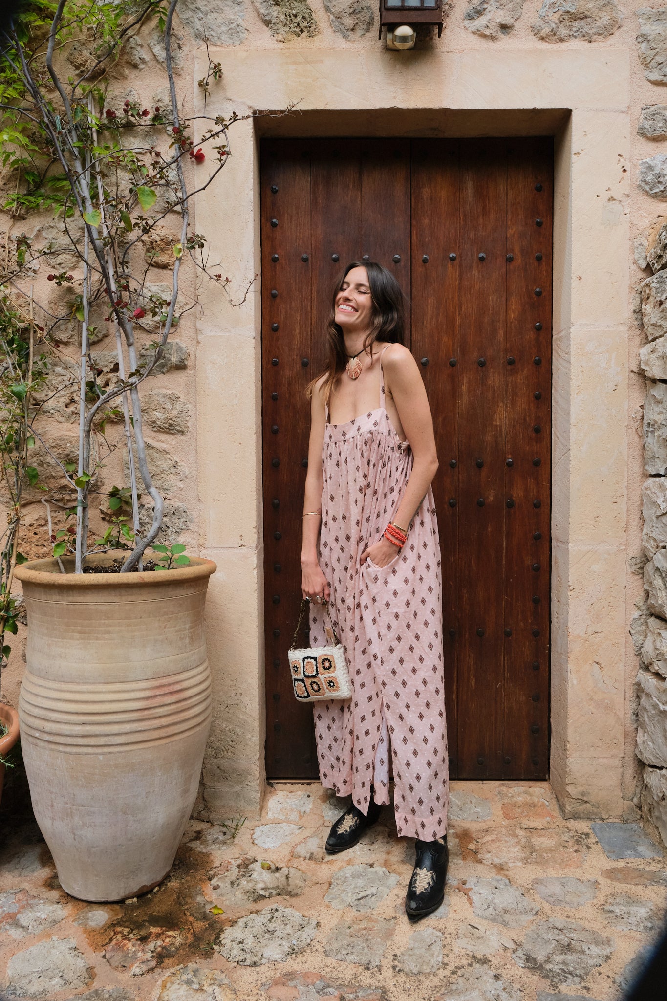 Luna Moon Pampelonne Slip Dress Dress Sandstone
