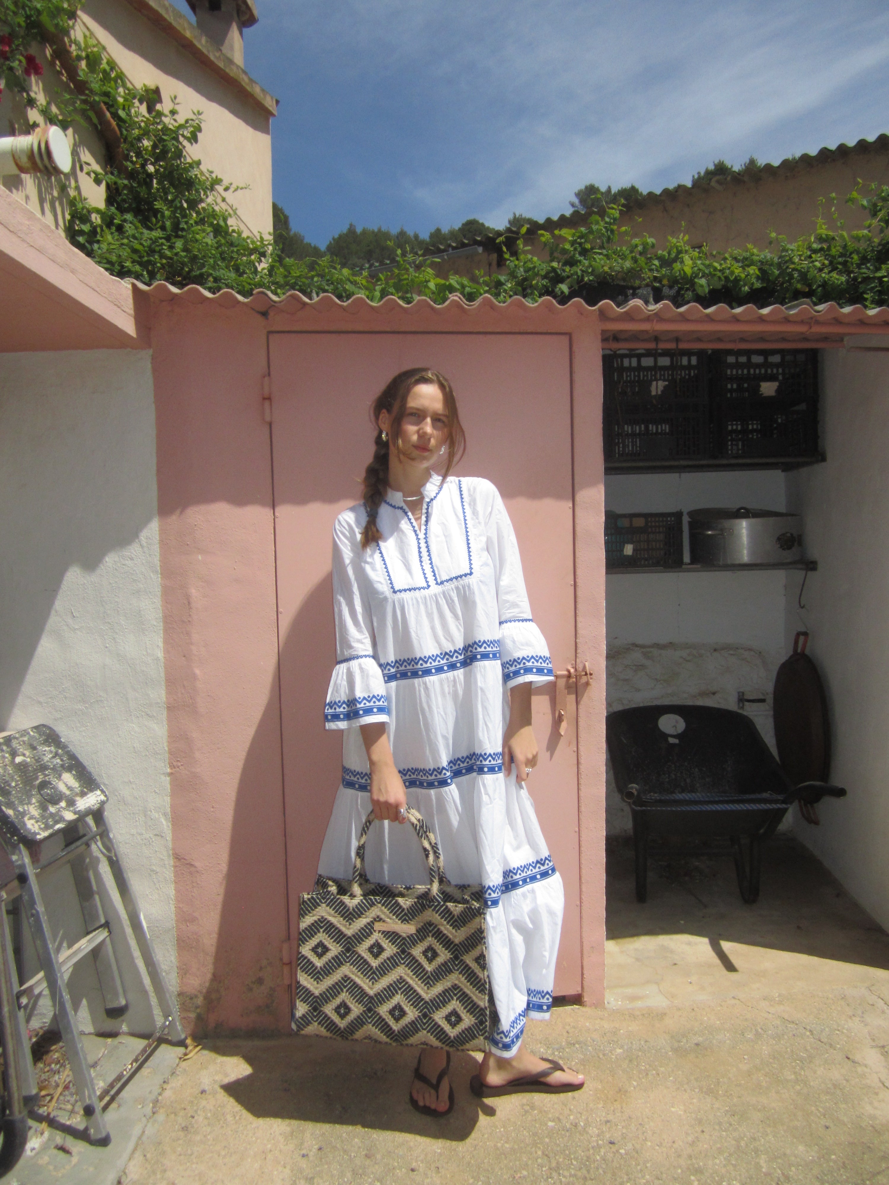 Luna Moon Santorini - Maxi Dress Apparel Greek blue