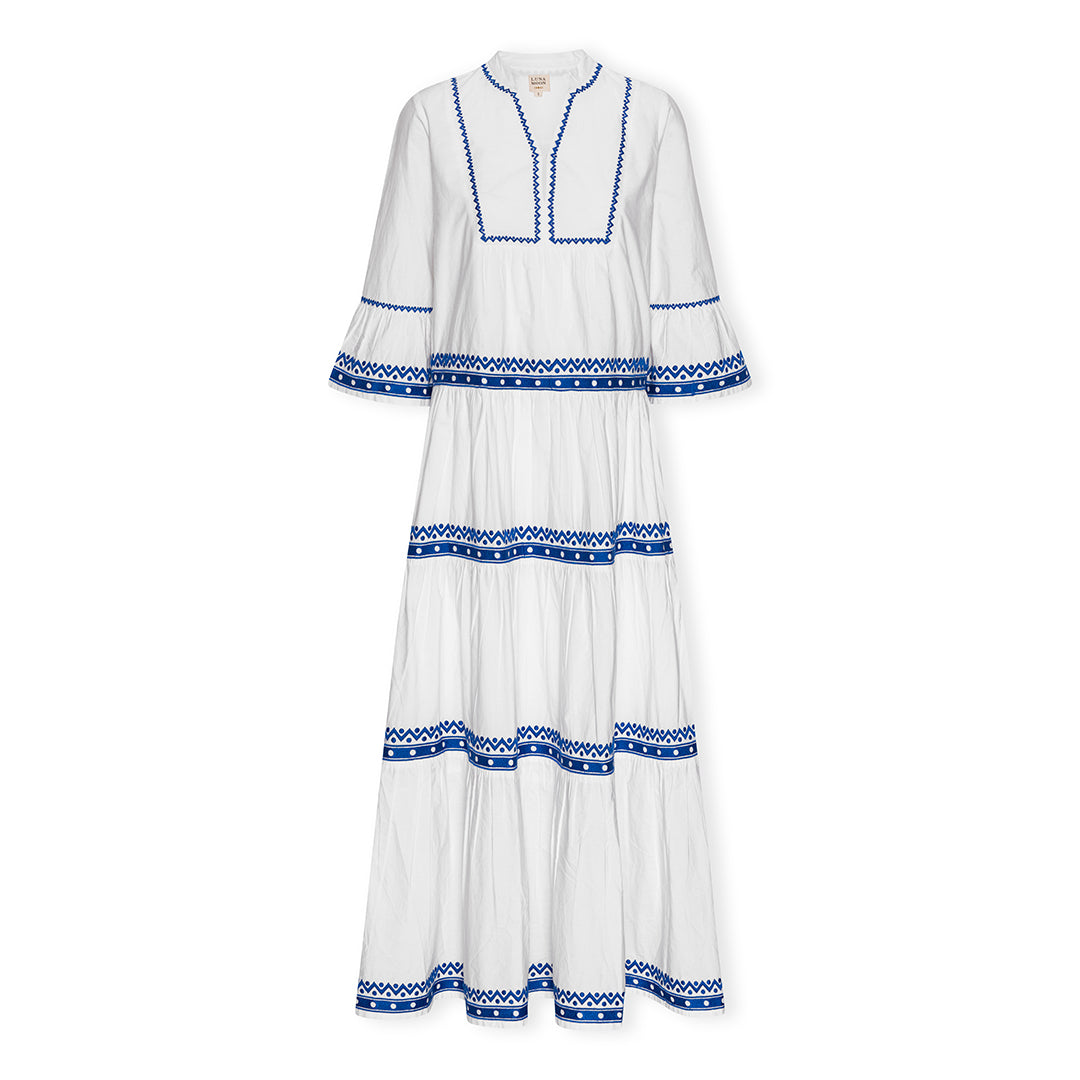 Luna Moon Santorini - Maxi Dress Apparel Greek blue
