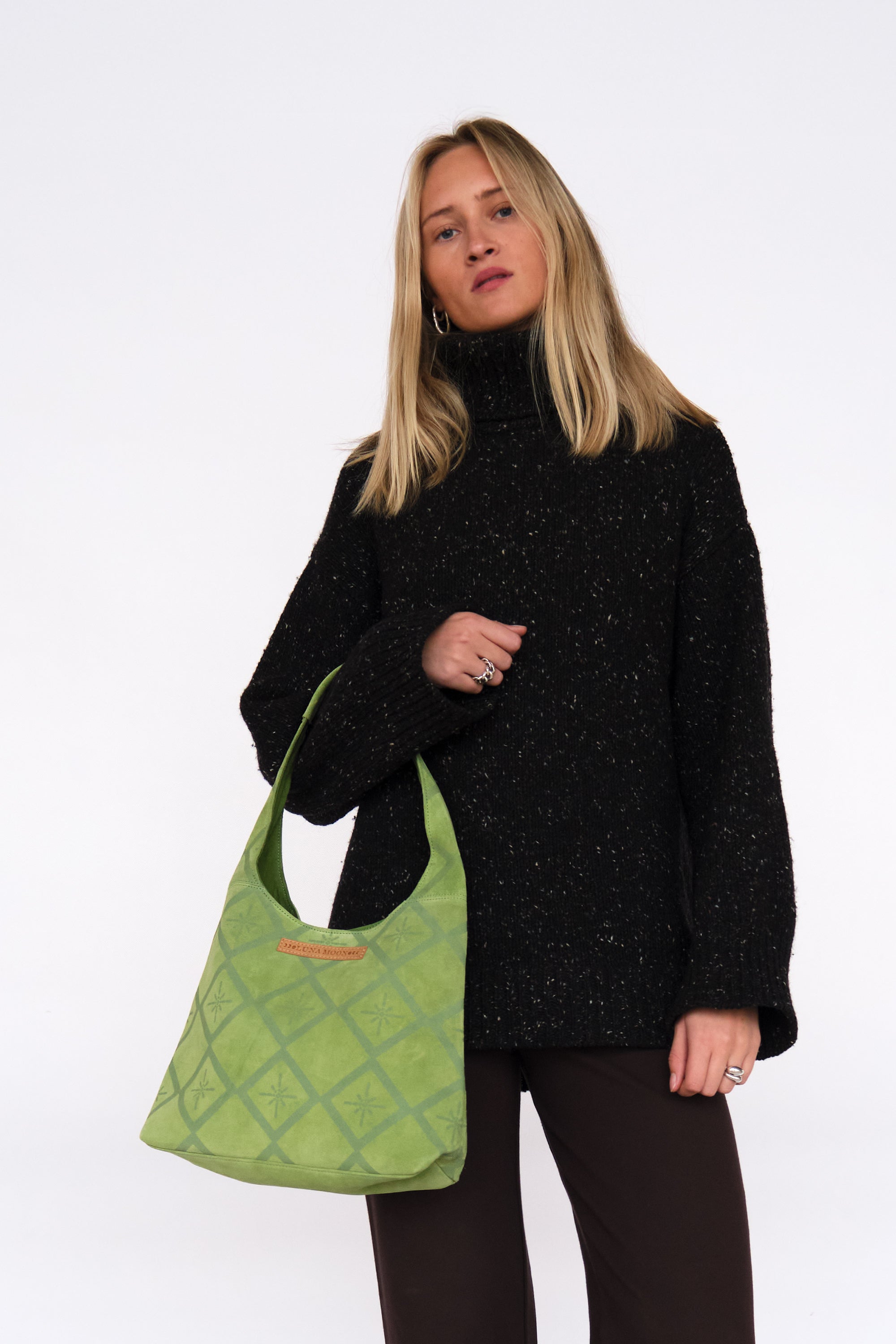 Luna Moon Small Hobo - Rivoli Etoile Hobo bag Peridot green